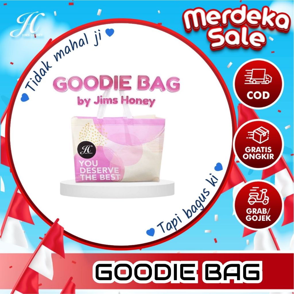 

JIMS HONEY GOODIE BAG dan PAPER BAG Tas Belanja Kuat Awet Serbaguna Jimshoney Murah Unik Makassar