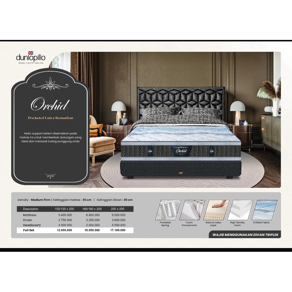 Promo Springbed Dunlopillo Orchid Pocket Latex✅