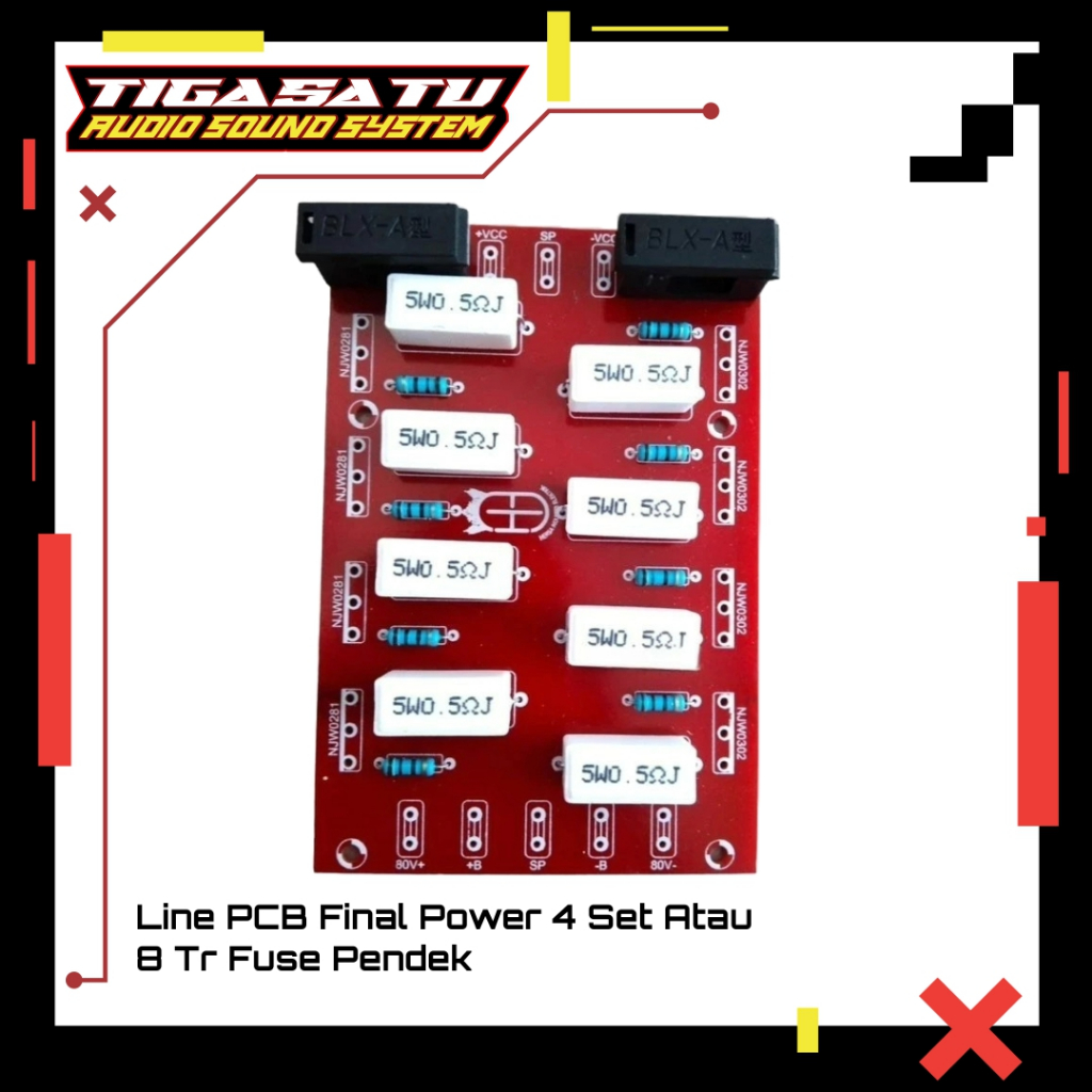 line pcb tr final power 4 set atau 8 transistor / pcb transistor final