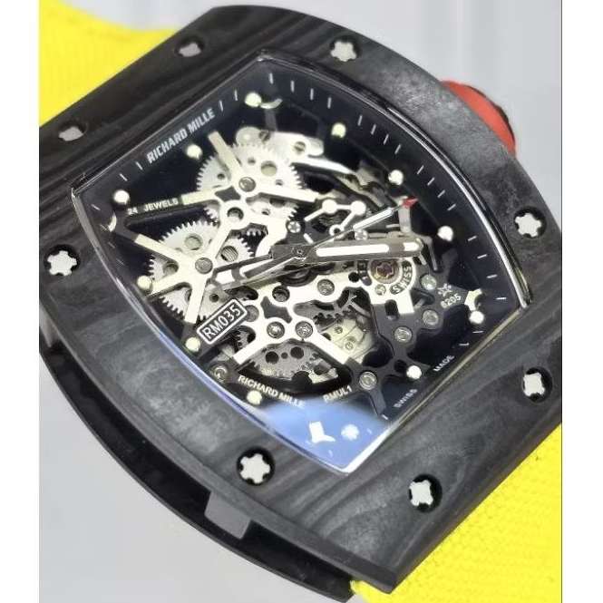 Jam tangan Automatic Swiss ETA Rich*rdMille RM 035 Velcro / Rubber strap fullset