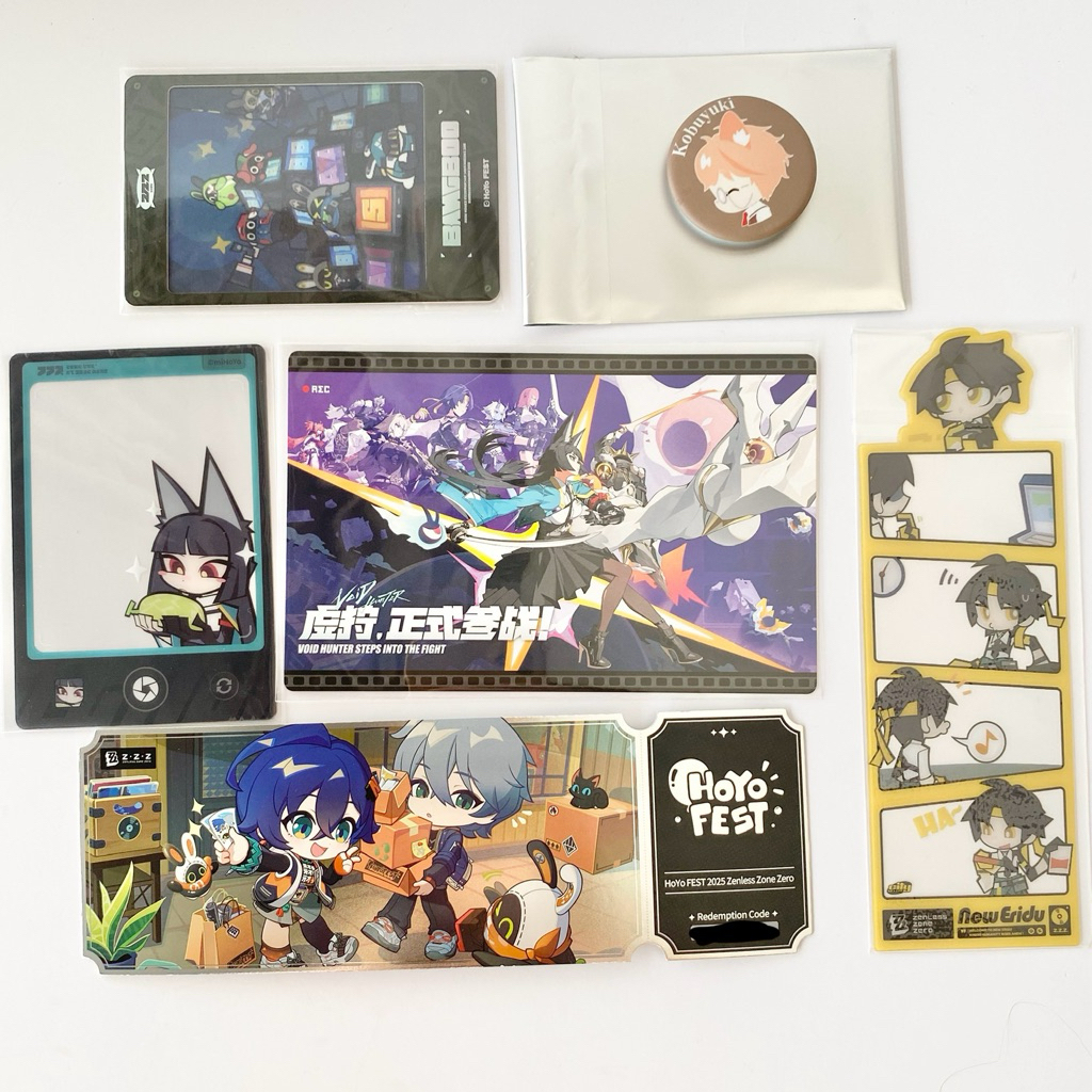 

OFFICIAL ZZZ Hoyofest 2025 Postcard Void Hunter Section 6 Hoshimi Miyabi Asaba Harumasa photo paper collection zenless zone zero merch merchandise bangboo card cards pvc freebie freebies redemption code transparent card bonus