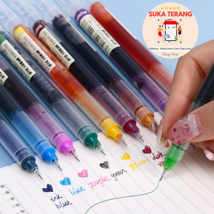 

ST 0.5mm Tip Lurus Cair Roller Ball Pen Kantor Tabung Jarum Penuh Siswa Ujian Gel Pena / Pulpen Termurah
