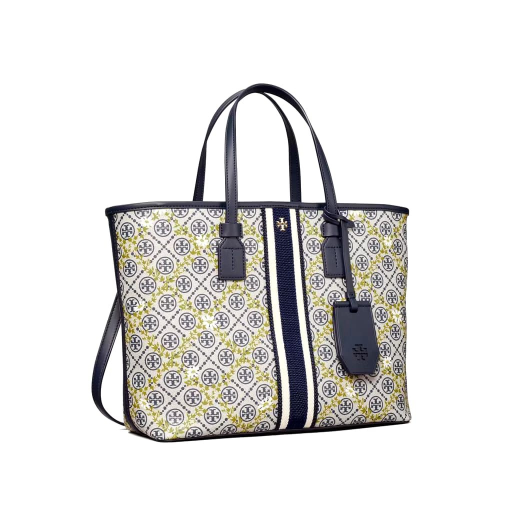 82594 Tas T Monogram Floral Vine Small Top Zip Tote Bag