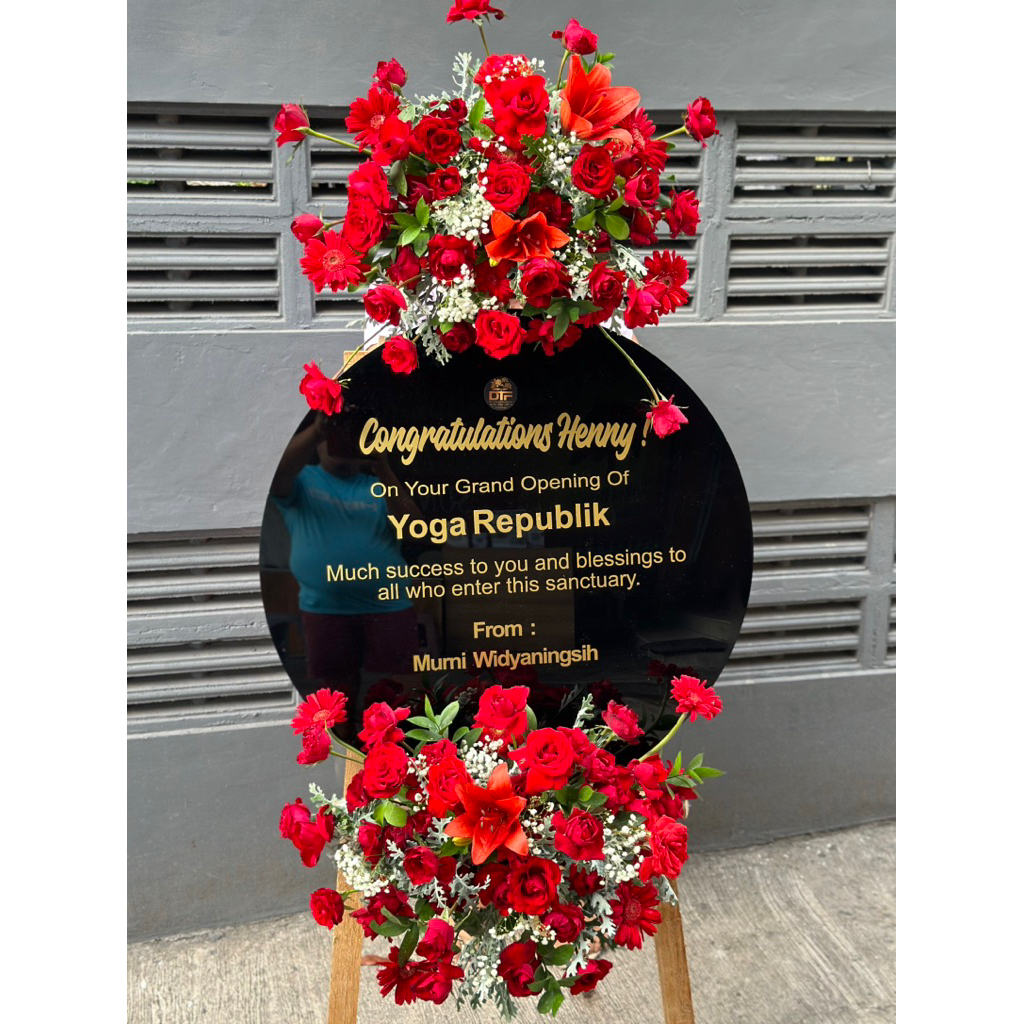 PU Achrelik Merah / Kuning Achrelik D: 80cm REAL PICTURE ASLI/Karangan bunga Bali/duka cita/ucapan w