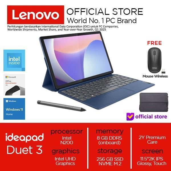 Lenovo Ideapad Duet 3i N200 8GB 256GB SSD 11.5" 2K IPS 5MP Win11+OHS