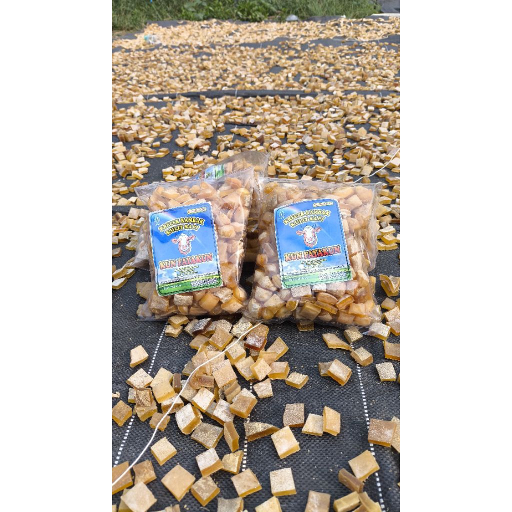 

Krecek/krupuk rambak kulit sapi Gurih dan renyah varian kotak 1000 gram