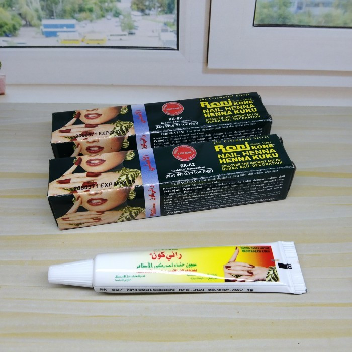 Rani Kone Nail Henna Kutek Kuku Halal Merah 6gr