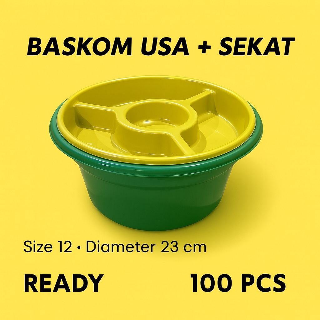 (100 PCS) Baskom USA 12 + Sekat  – Baskom Serbaguna Sekat 4  /BASKOM USA + SEKAT / WADAH UNTUK HAJAT