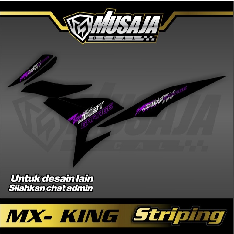 Striping mx king hitam ungu Putih transparan uv/non transparan simple full non full