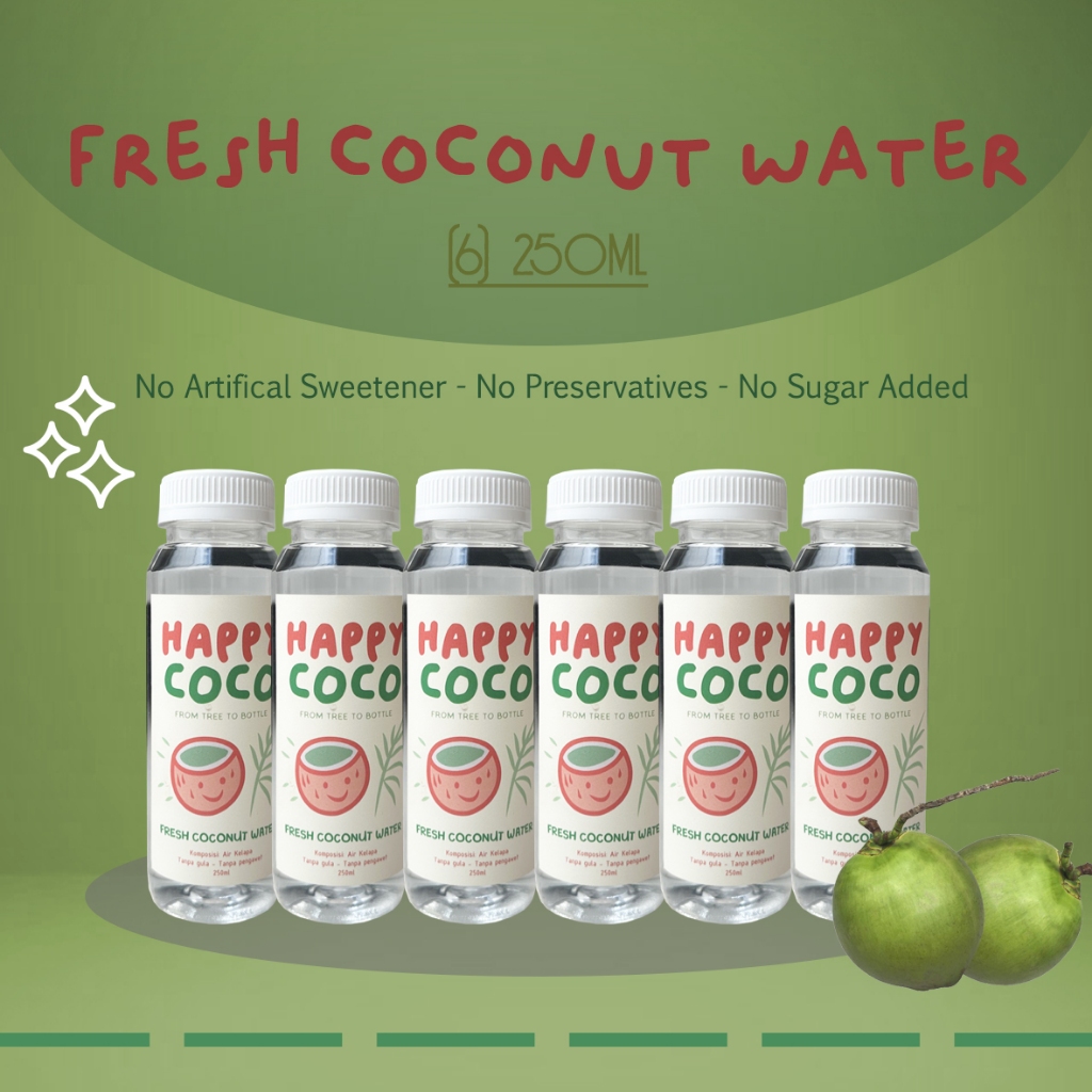 

Happy Coco - Fresh Coconut Water - 6 Bottles @250ML