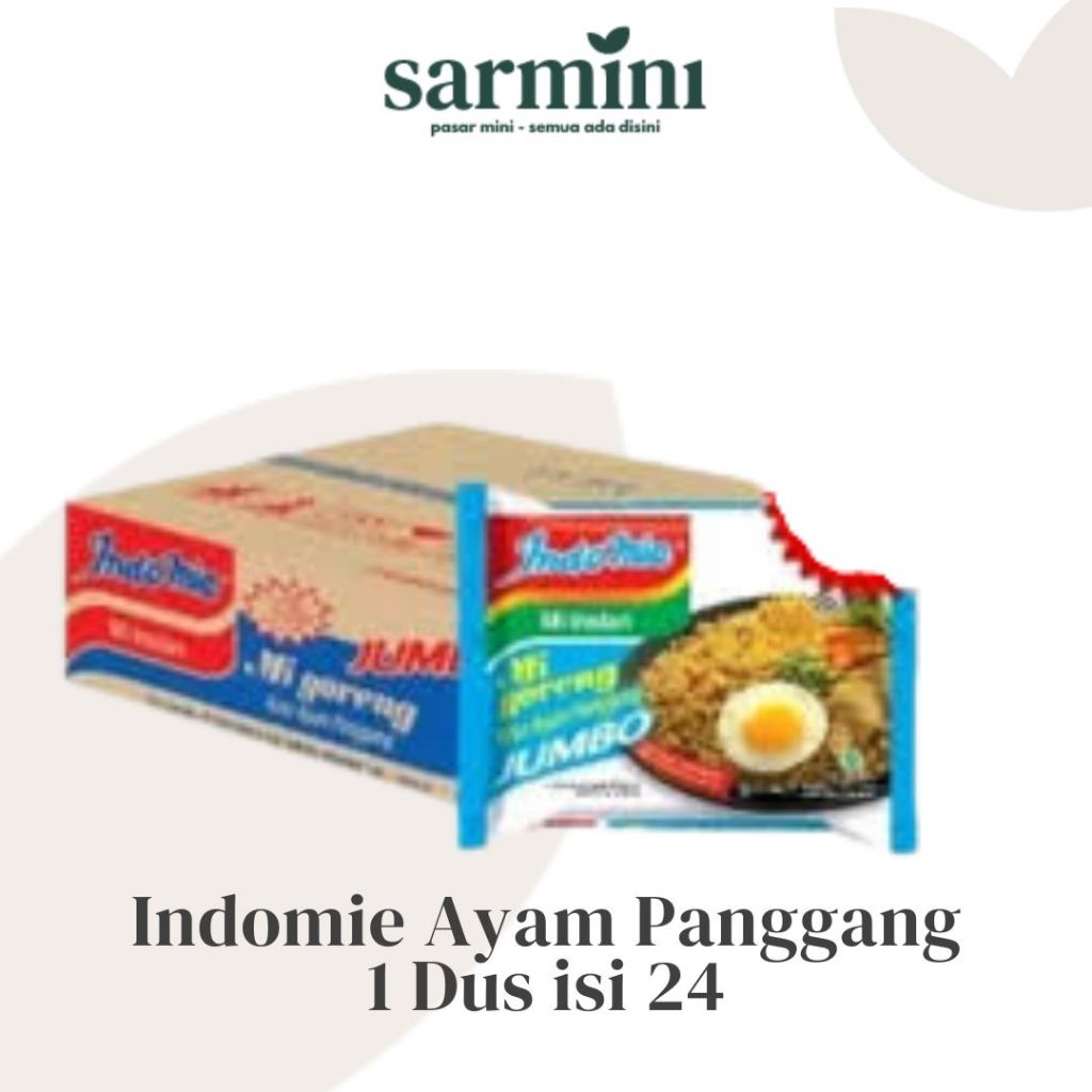 

Indomie Goreng Jumbo Ayam Panggang 120gram 1 Dus Isi 24