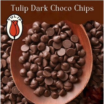 

Tulip ChocoChips Dark Repack 500gr Dan 1kg / Chocochips Dark Tulip