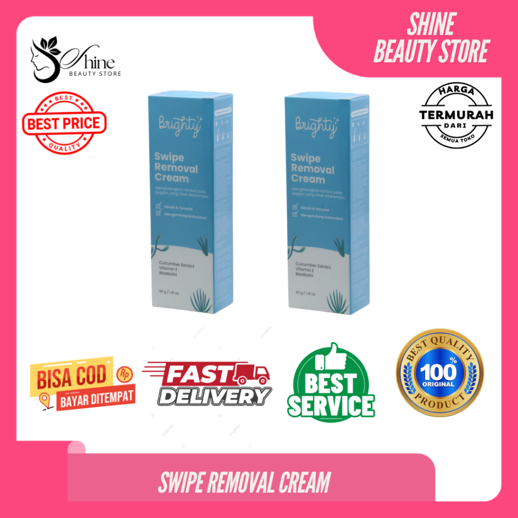 Brighty Swipe Removal Cream - Cream Waxing Ketiak Perontok Bulu Permanen Pencukur Bulu Sugar Wax