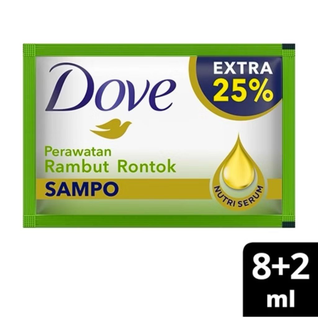 Sampo Dove shampoo anti ketombe | Rambut rontok | Rambut rusak | Dove conditioner 10 ml isi 12 sache