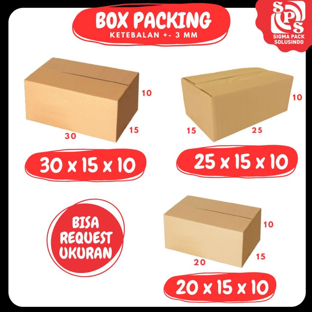 

Box 20x15x10 / 25x15x10 / 30x15x10 Kardus Packing A1 Karton Dus Kotak Kemasan Sparepart Jamu Madu Assesoris Fix