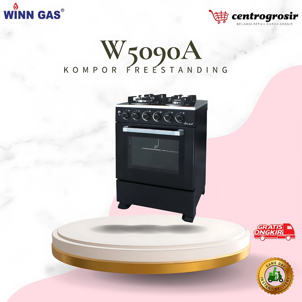 Winn Gas W5090A Kompor Freestanding Oven Grill W-5090 - Hitam