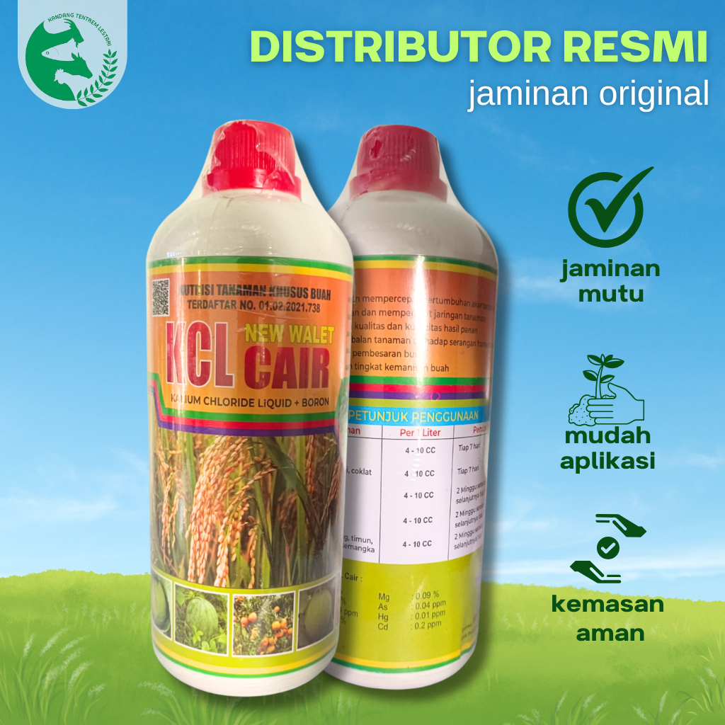 Nutrisi KCL Cair 1 Liter Boron Nucindo Boster Bunga & Buah Cegah Rontok Padi Cabe Durian Alpukat