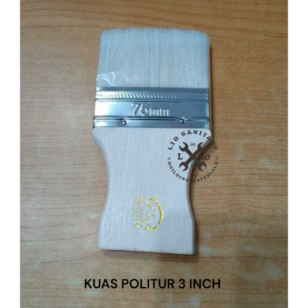 Kuas Cat Politur 3" / Kuas Bulu Halus Putih / Kuas Spon Foam Brush 3" Inch Plitur