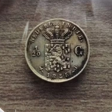 Koin Perak 1/20 Gulden tahun 1855 (Langka)