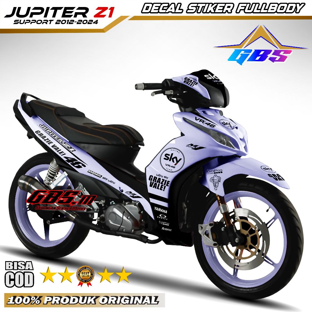 COD BAYAR DI TEMPAT Decal Stiker Jupiter Z1 Full Body Stiker Dekal Full Body Motor Jupiter Z1 2012-2
