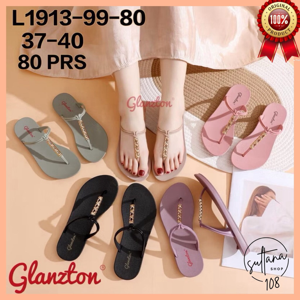 Jelly Glanzton L1913 Sandal Jelly Glanzton L1913 L1983 Sandal Jepit Tali Kabel Chrome Terbaru L1913 