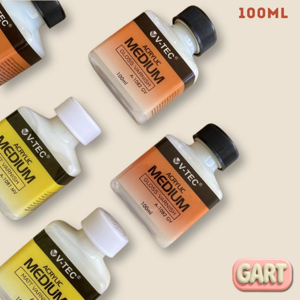 

VARNISH ACRYLIC 100ML GLOSSY & MATT - V-tec Varnish Glossy - Matte Varnish - Cairan Kilap Doff