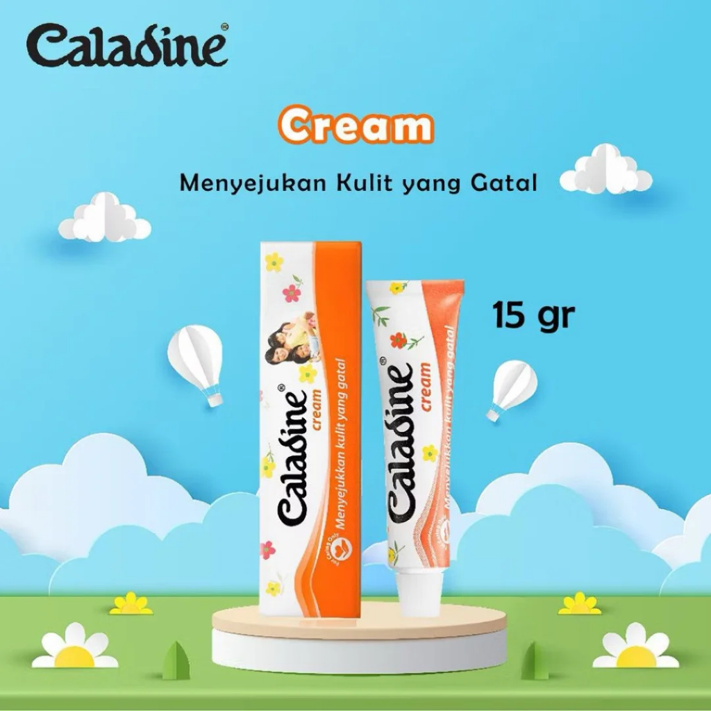 Caladine Cream 15gr Lotion Gatal Gatal Kulit Anak Gigitan Nyamuk Gigit Serangga Biang Keringat Pelem