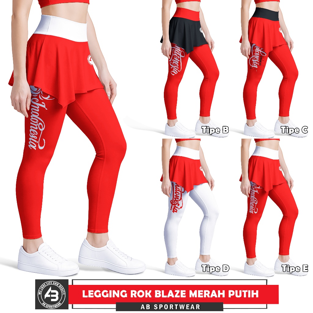 AB Sportwear Legging Rok Blaze Merah Putih Tema Agustus