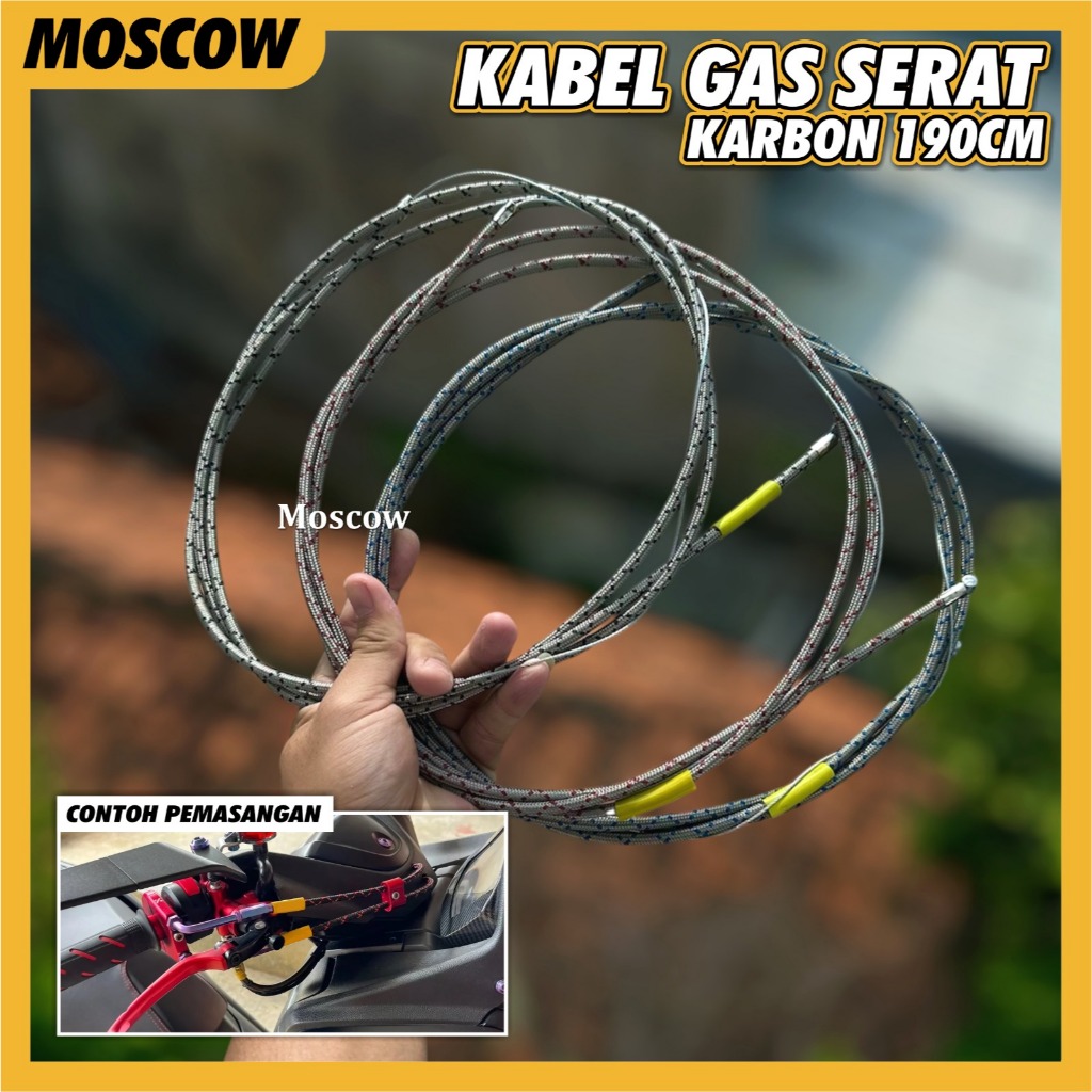 kabel gas serat carbon Thailand MORIN HITECH universal semua jenis gas spontan motor / GAS STANDAR T