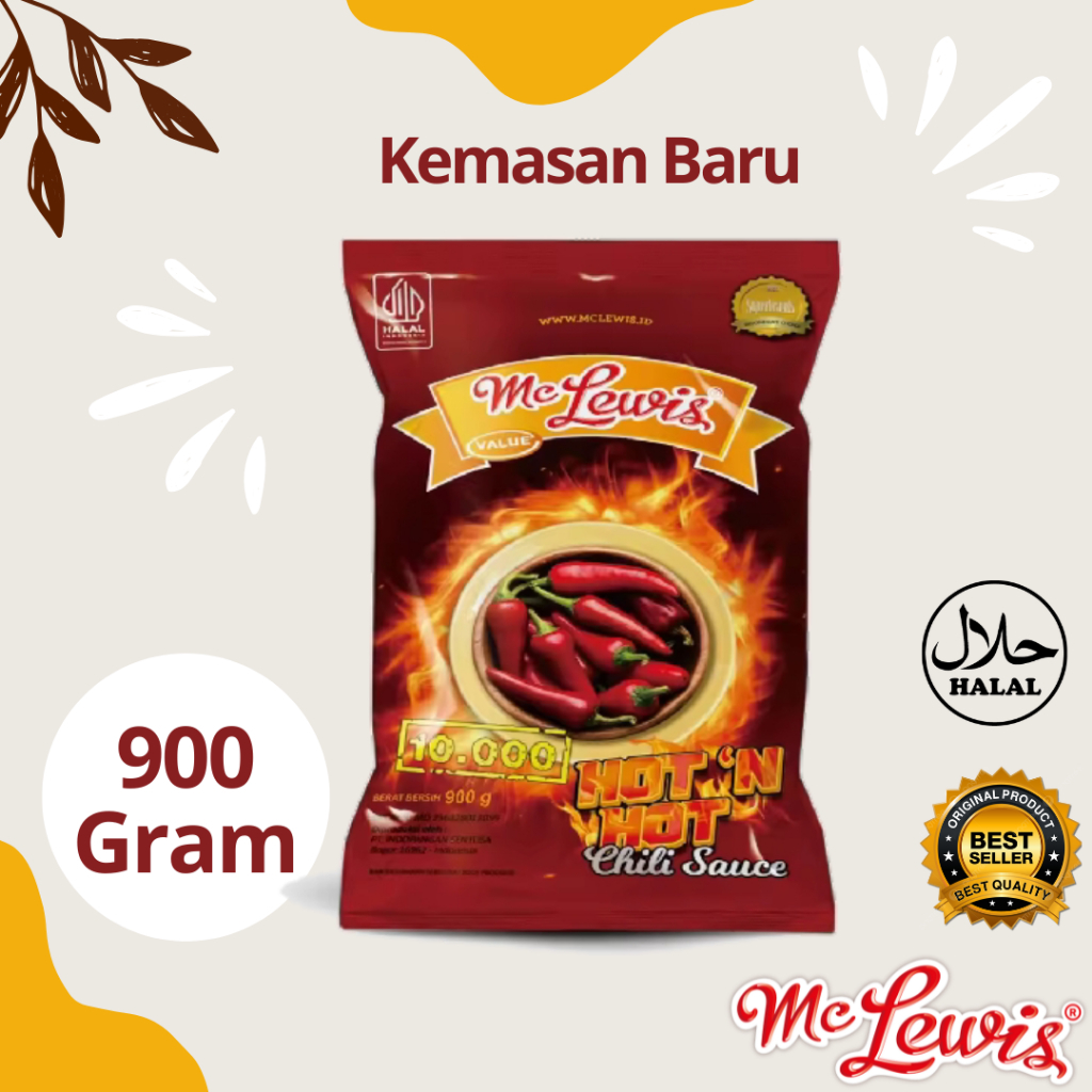 

Mc Lewis Hot N Hot Sauce Value Saus Chilli Tomat Saus Sambal Special Murah Meriah Extra Pedas 900Gram