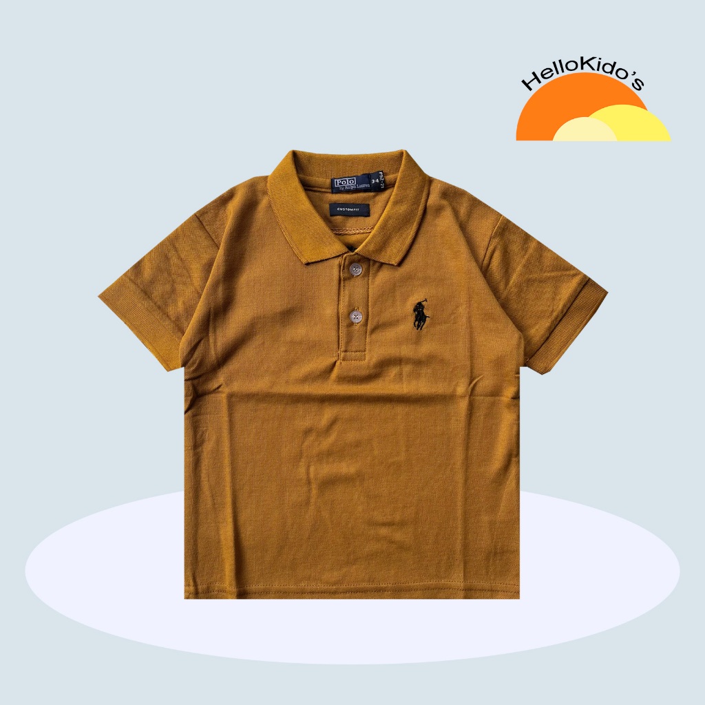 Kaos Polo Anak Usia 1 - 12 Tahun |  Kaos Kerah Anak Laki Laki Warna Kuning Mustard | Baju Polo Anak 