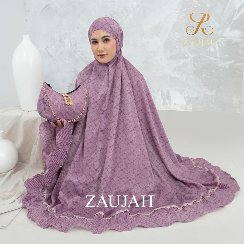 ZAUJAH PREMIUM - Mukena Dewasa 2in1 Premium Mewah Renda Santorini Alesya Series Zaujah