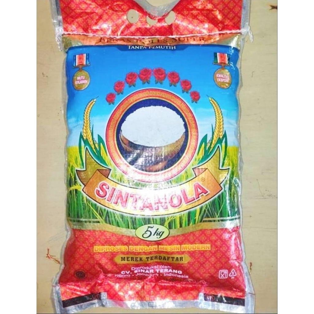 

Beras Sintanola kemasan 5kg Beras Premium