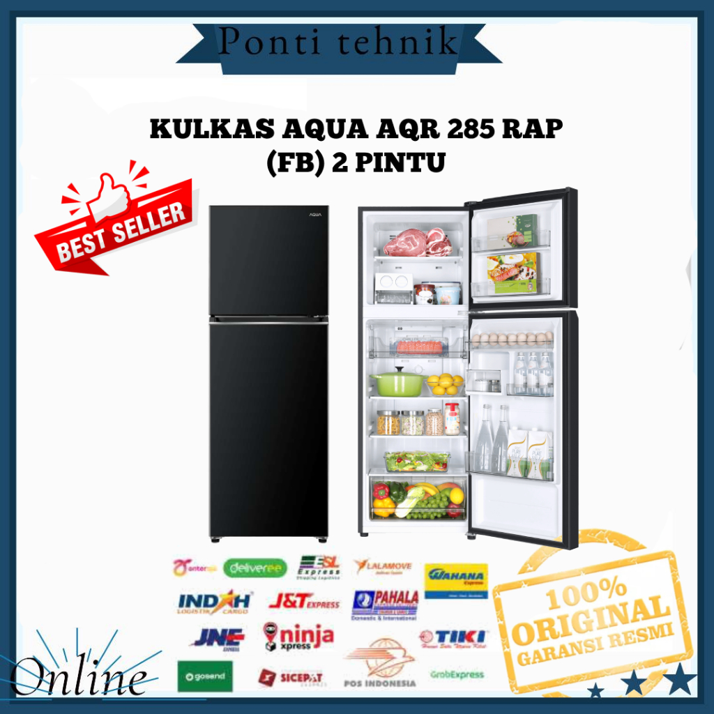 KULKAS AQUA AQR 285 RAP (FB) 2 PINTU TWIN INVERTER