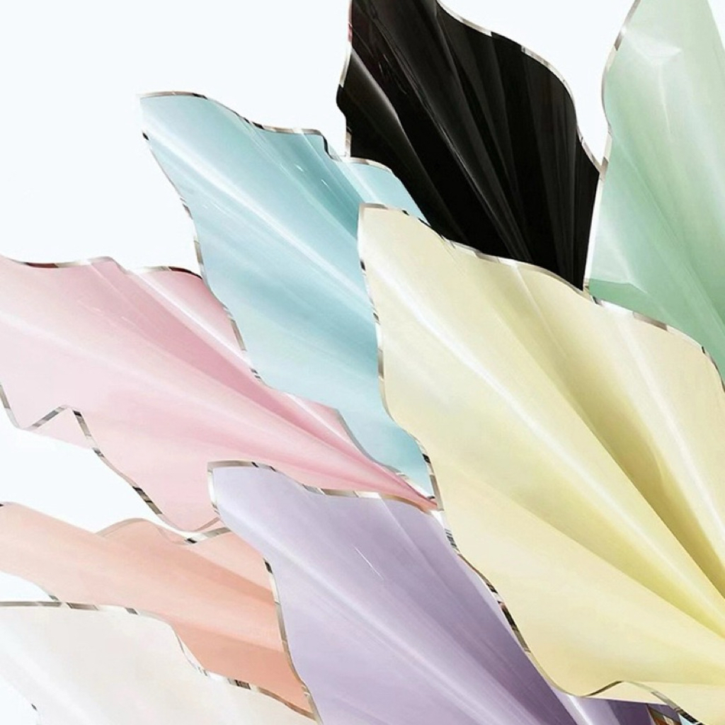 

[1 PACK / 20 LEMBAR] Flower Wrapping Paper List Silver | Kertas Buket Bunga Cellophane Silver Premium | Hiasan Dekorasi