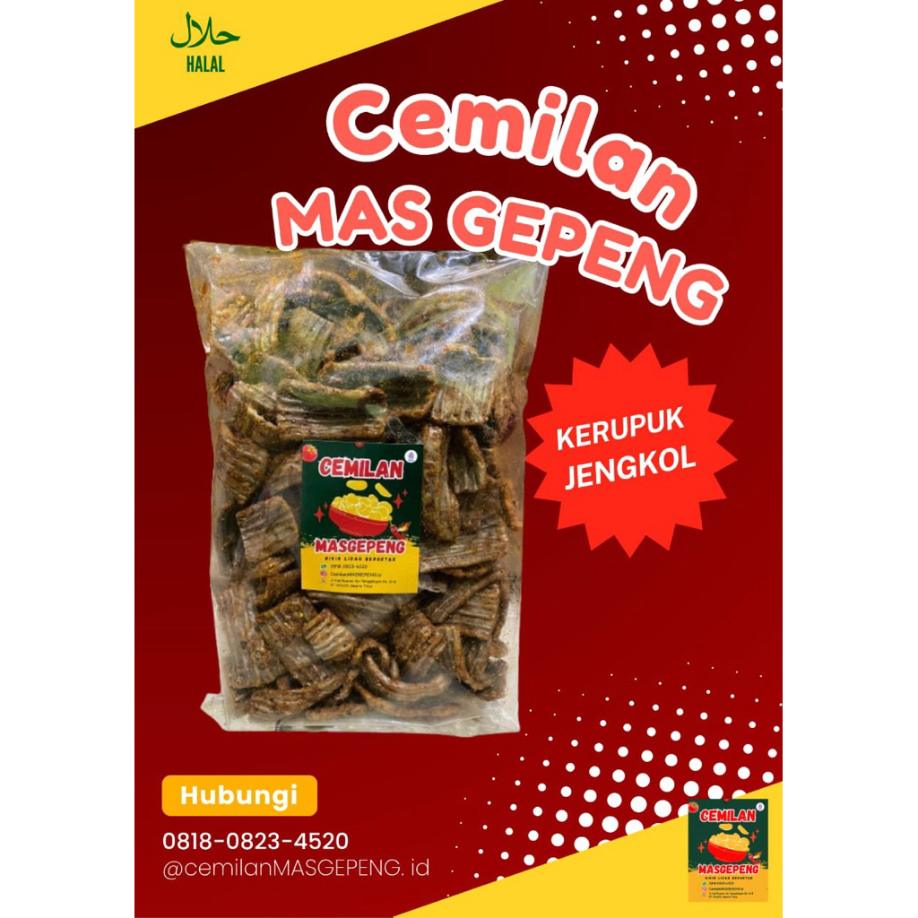 

Cemilan Mas Gepeng Kerupuk Jengkol Pedas