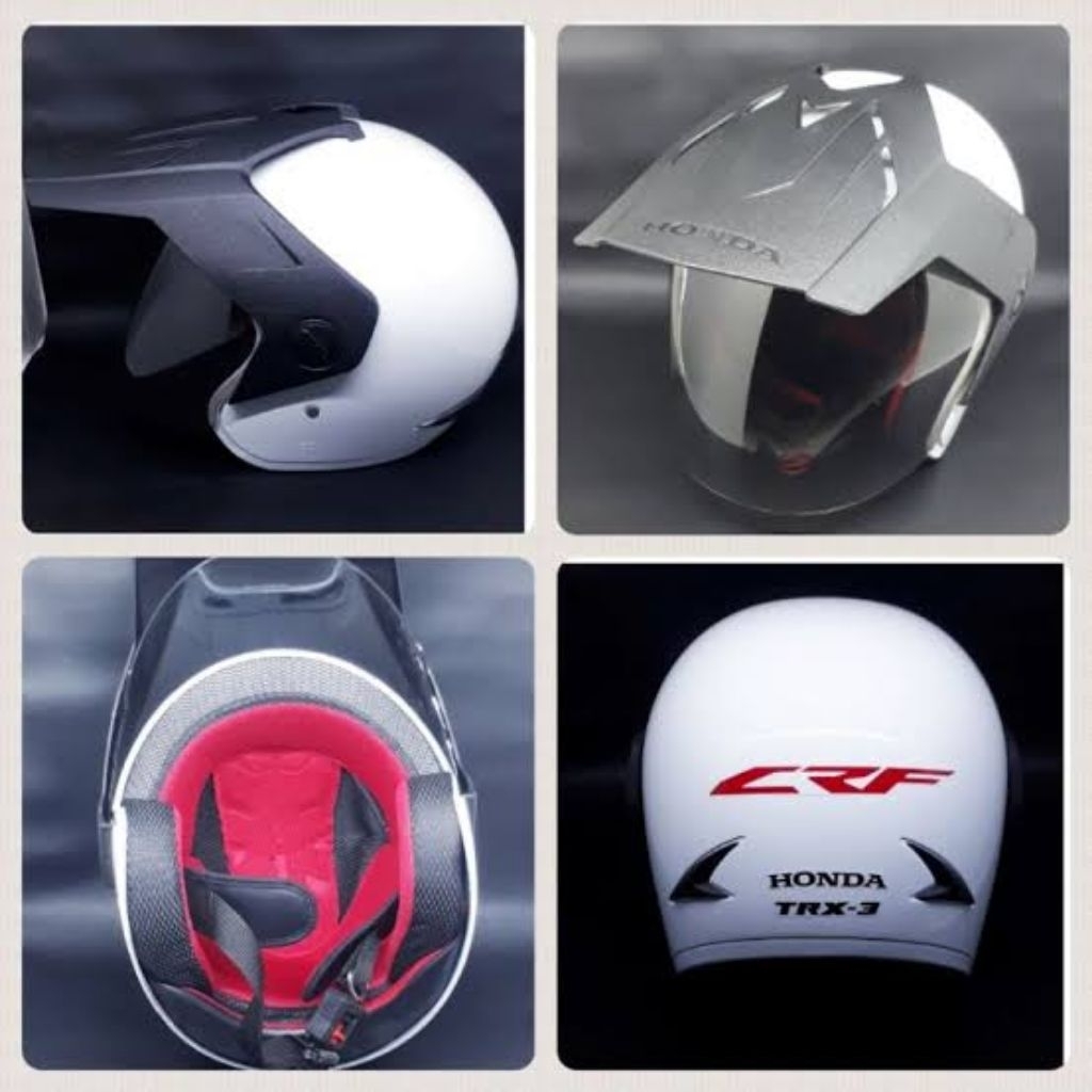 ( Helm Honda CRF PUTIH ) Helm Honda CRF 150 L Warna Putih ORIGINAL