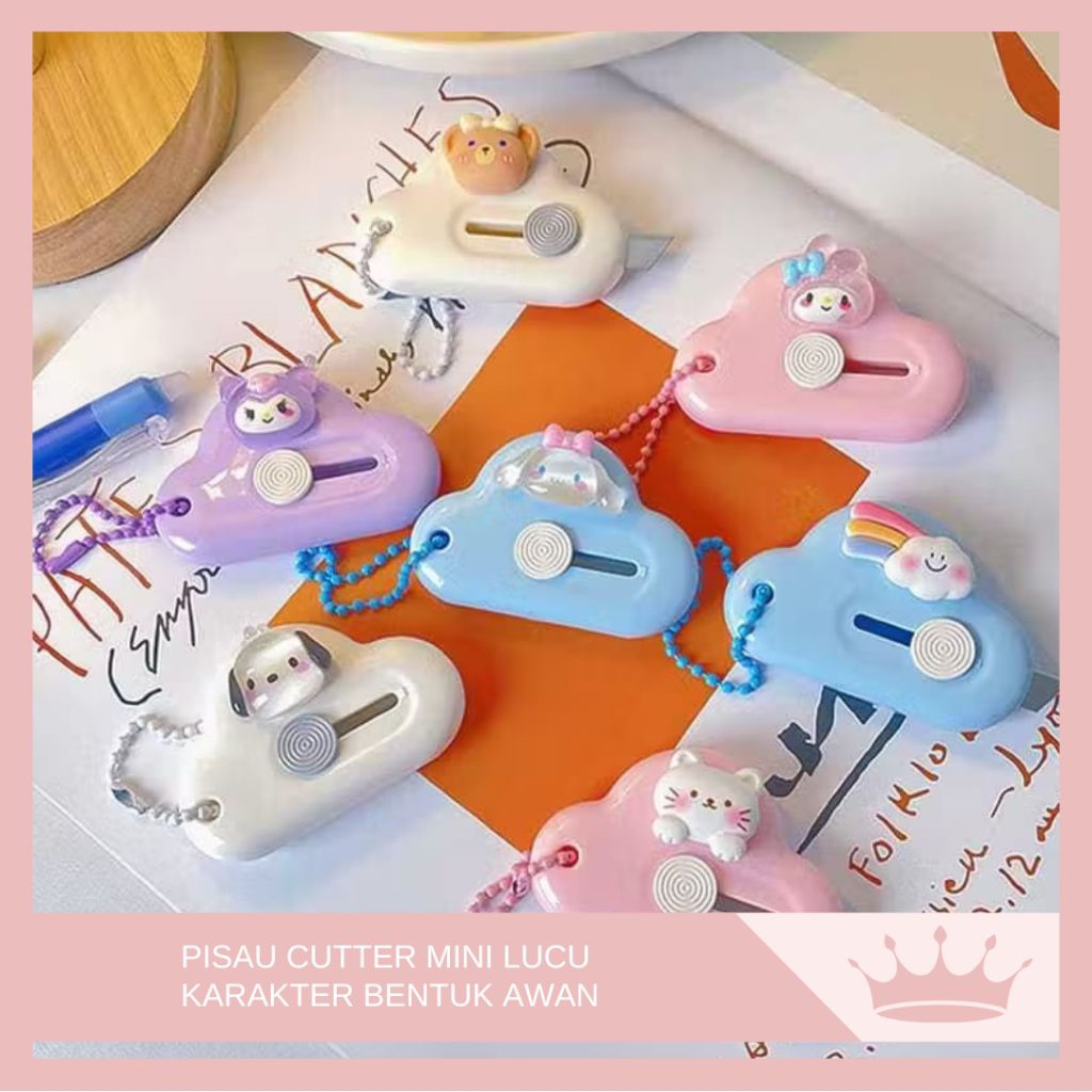 

Hand Cutter Mini / Pisau Kecil Unboxing Paket / Cutter Mini Motif Awan Portabel