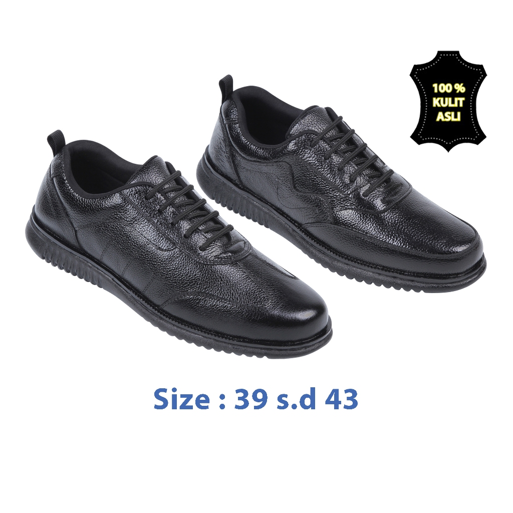 Zeintin - Sepatu Pantofel Pria Kulit Sepatu Santai Pria Tali Kasual Zeintin AJ