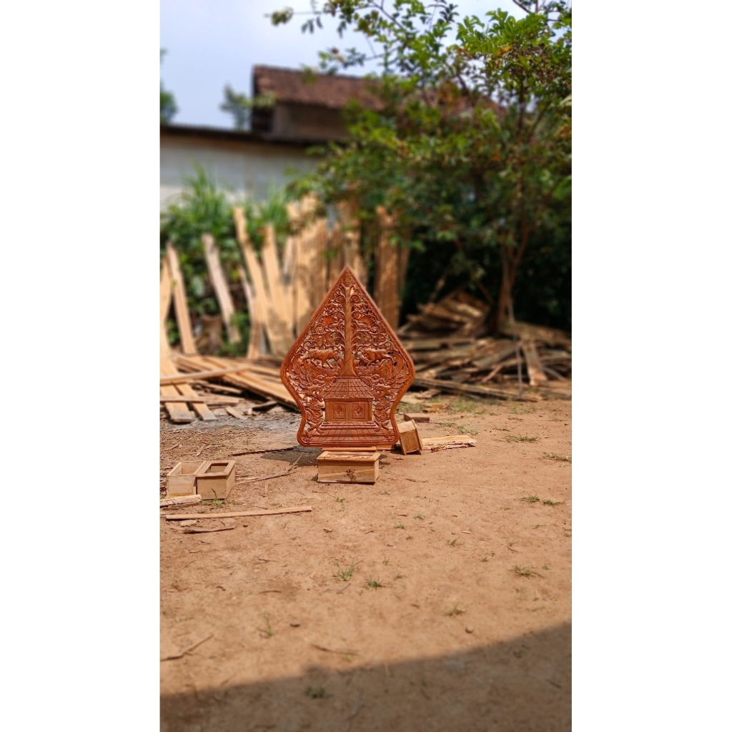 GUNUNGAN WAYANG DEKORASI HIASAN DINDING KAYU JATI