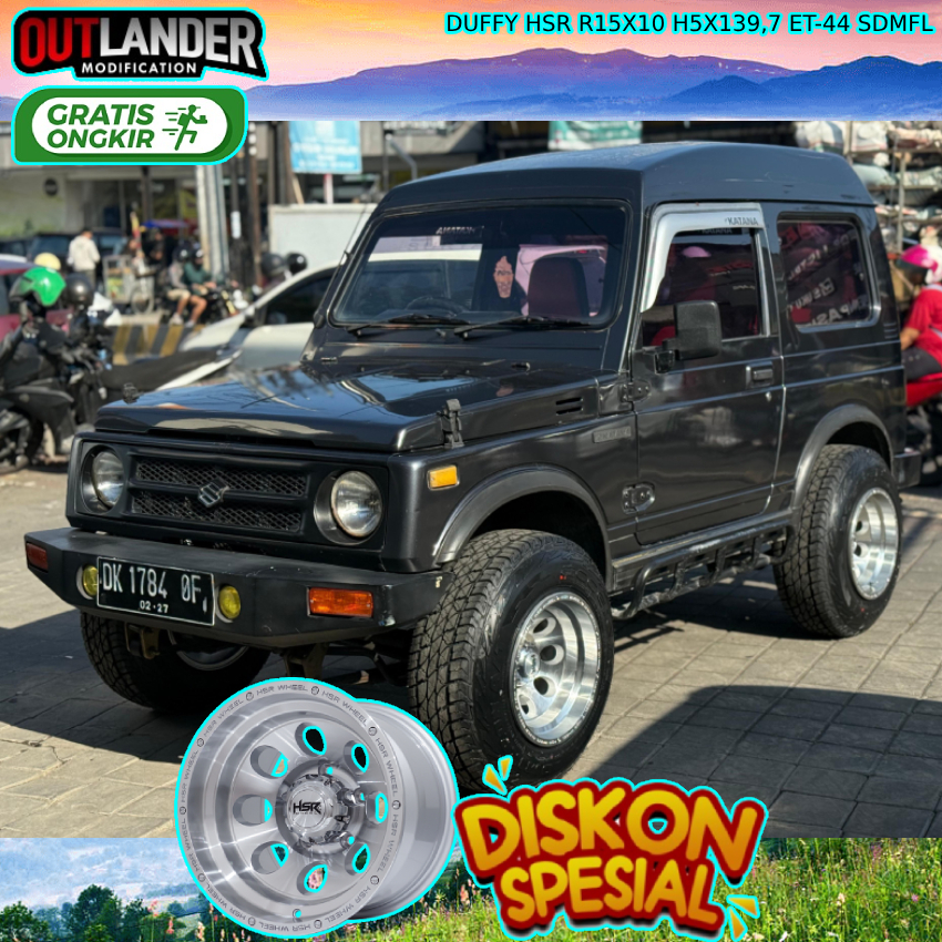 velg celong lebar 10 velg r15 untuk mobil jimny taft Feroza Escudo Katana dll velg hsr duffy r15