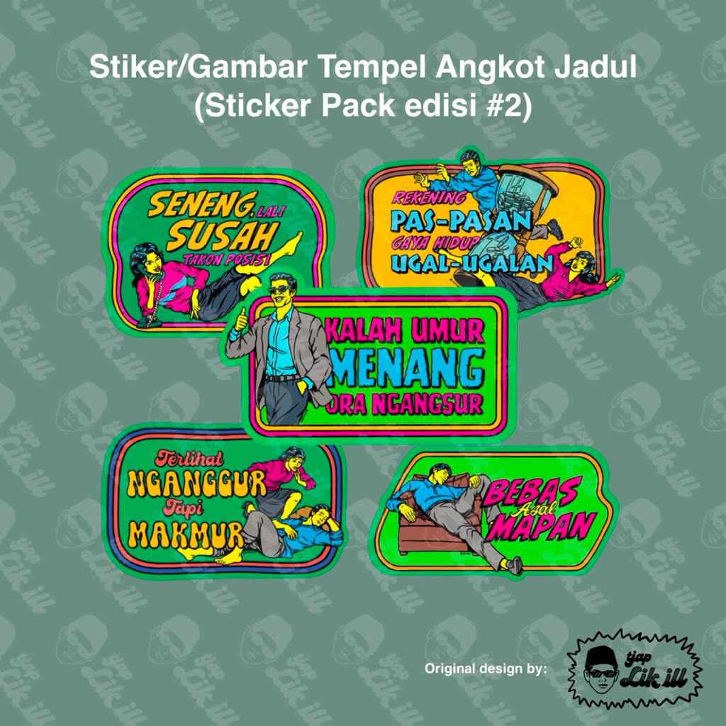 

Gambar Tempel/Stiker Angkot Jadul (Sticker Pack edisi #2) by @ilyazsa