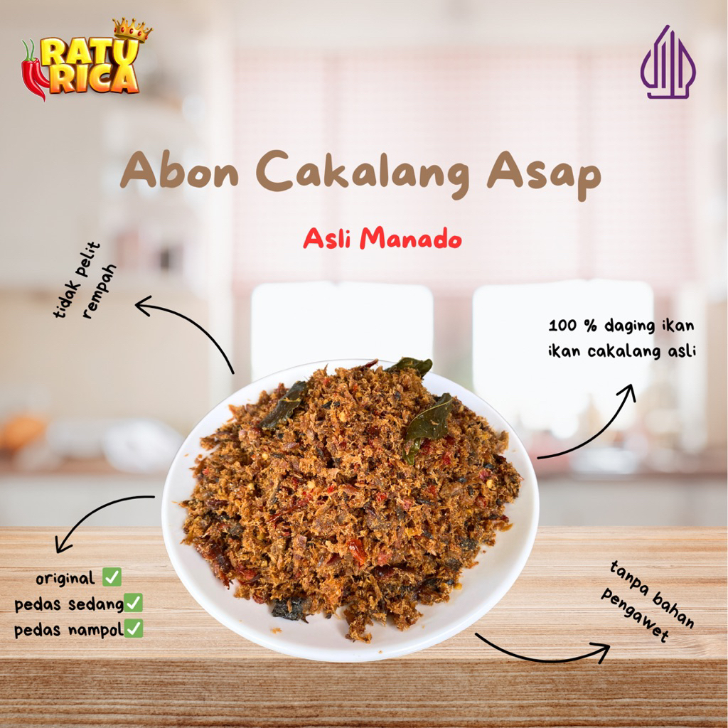 

Ratu Rica Asli Manado 80 gr ABON CAKALANG ASAP pengiriman seluruh Indonesia bisa COD