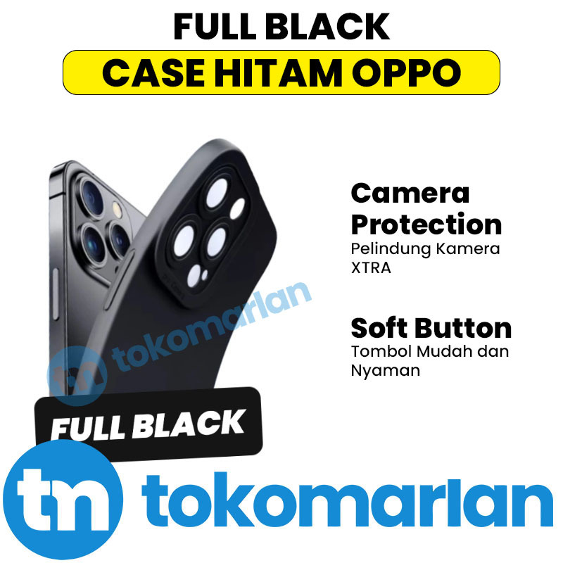 BLACK Case OPPO A37 2016 SERI LAMA Softcase Warna Soft Full Hitam Polos Doff Blackmatte Casing Kesin
