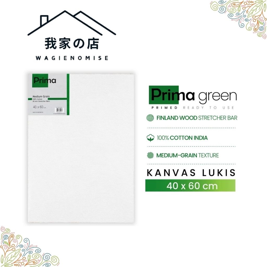 

KANVAS PRIMA GREEN 40 X 60 CM - 100% COTTON - ORIGINAL