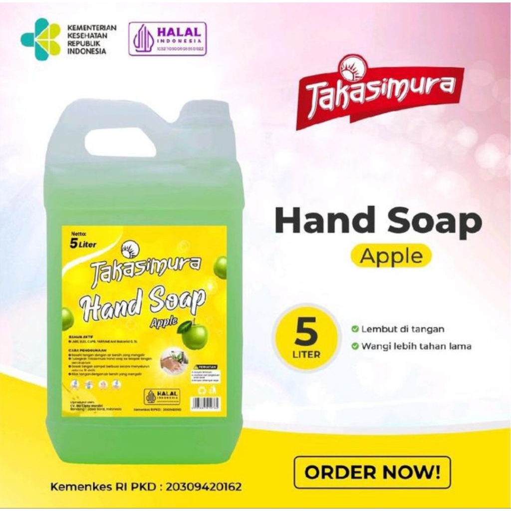 Takasimura Sabun Cuci Tangan Cair Apel 5Liter -