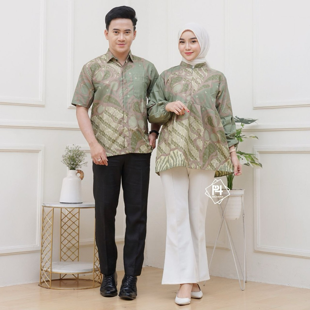 BAJU BATIK COUPLE PASANGAN TERBARU MODERN/ KAPEL BATIK/ BATIK COUPLE KONDANGAN/ BATIK ORANG TUA DEWA