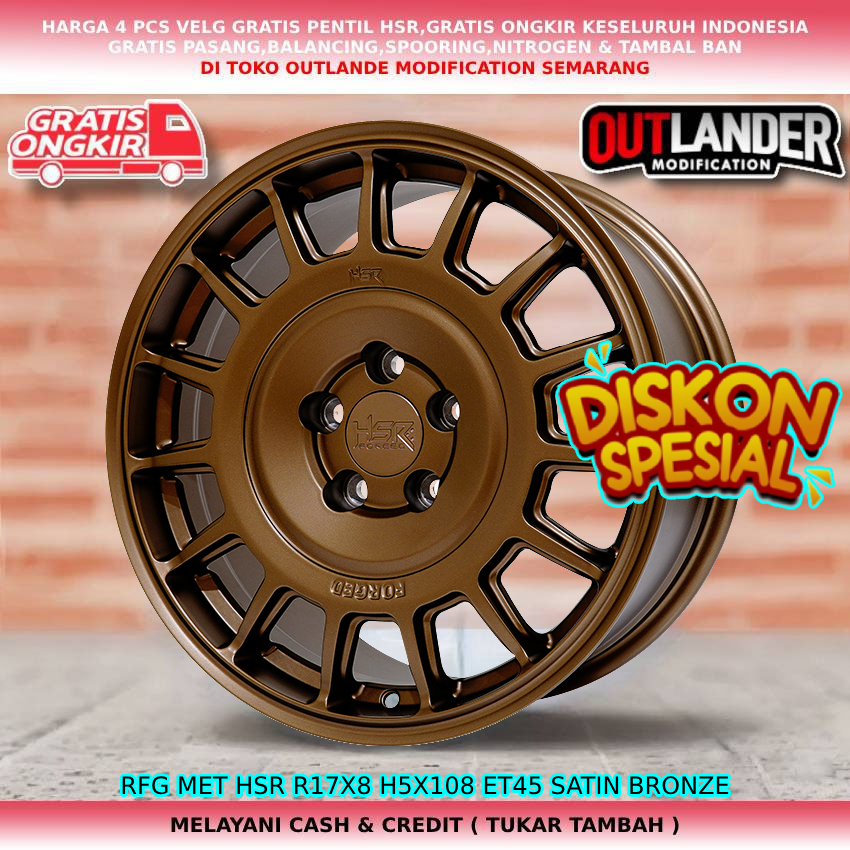 VELG HSR FORGED VELG R17 PCD 5X108 UNTUK MOBIL ECOSPORT PUEGEOUT OMODA 5 CHERY J6 DLL