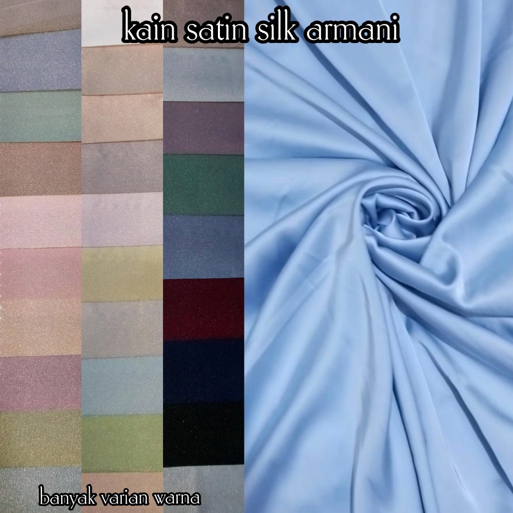 KAIN SILK SATIN ARMANI PREMIUM SATIN ARMANI HALUS KAIN LEMBUT