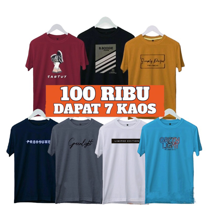 

PAKET HEMAT 7 PCS KAOS DISTRO HARIAN MOTIF SIMPEL